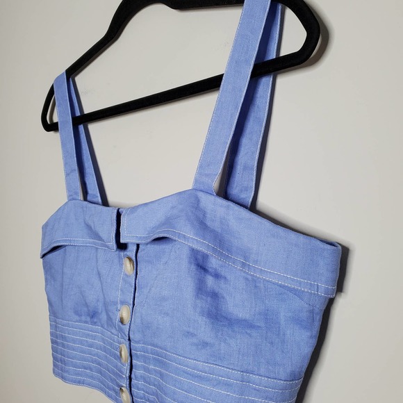 SUBOO • Blue Azure 100% Linen Crop Top NEW Sz 6 - Picture 4 of 8